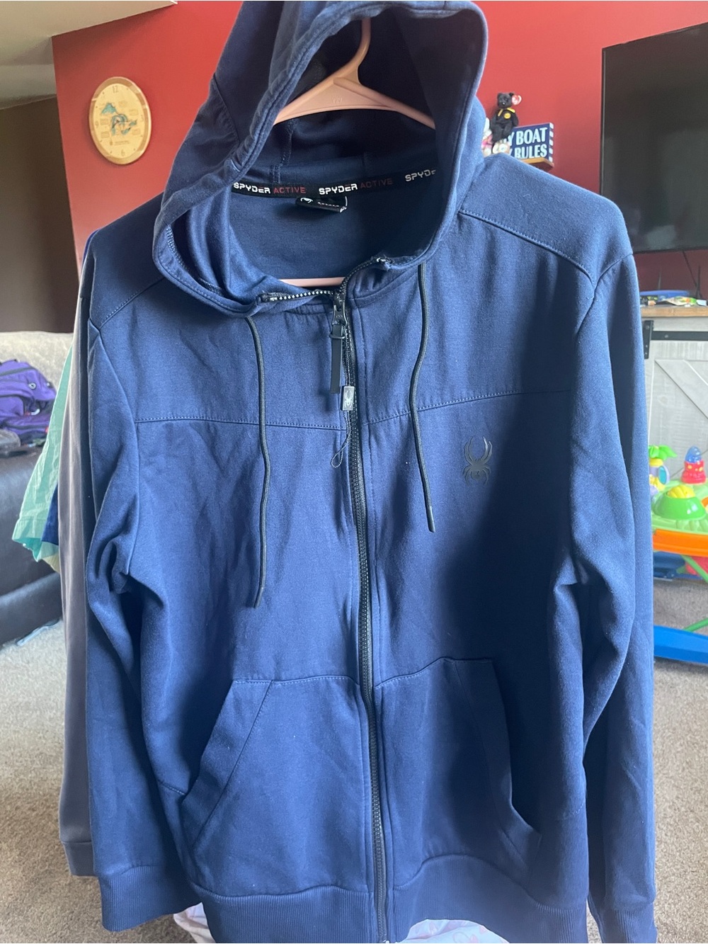 Spyder Men’s Navy Full-Zip Hooded Jacket